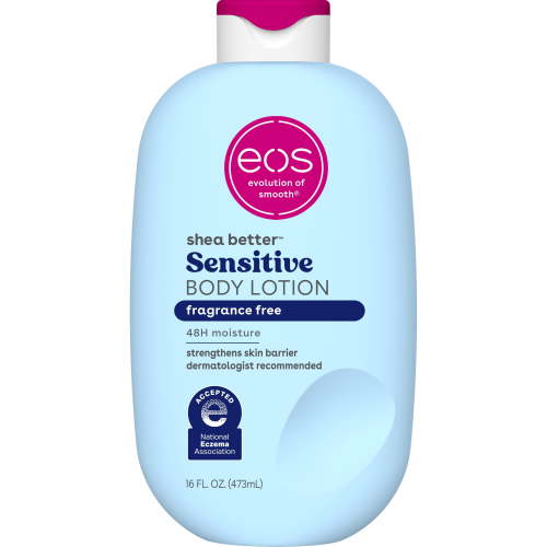 eos Sensitive Skin Body Lotion, 48 Hour Moisturizing Daily Body Moisturizer for Dry Skin with Shea Butter, 16 oz