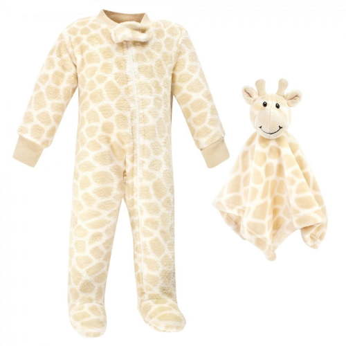 Hudson Baby Infant Boy Flannel Plush Sleep and Play and Security Toy, Giraffe, 0-3 Months