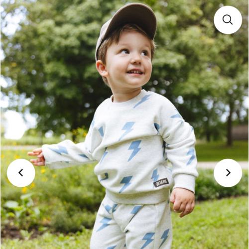 Lightning Bolt Sweatsuit Set - Blue