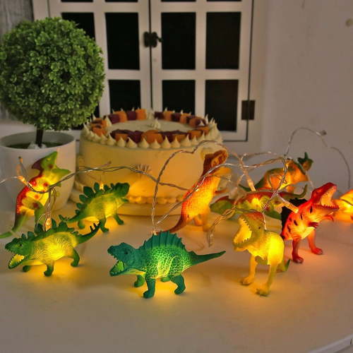 Christmas Lights under $5! Yannianjz Dinosaur String Lights, 10 LED Dinosaur Night Light for Kids Bedroom, Nursery Wall Decor, Christmas Party Lighting, Indoor Fairy Lights for Holiday Decorations