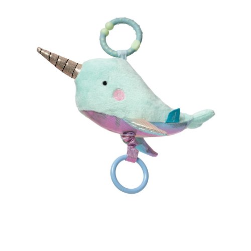 Manhattan Toy Under the Sea Narwhal Baby Teether & Travel Pull Toy | Busy Baby Mat