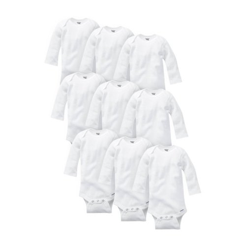 Gerber Baby Boy or Girl Gender Neutral Organic Onesies Bodysuits Grow-With-Me Bundle, 9-Pack