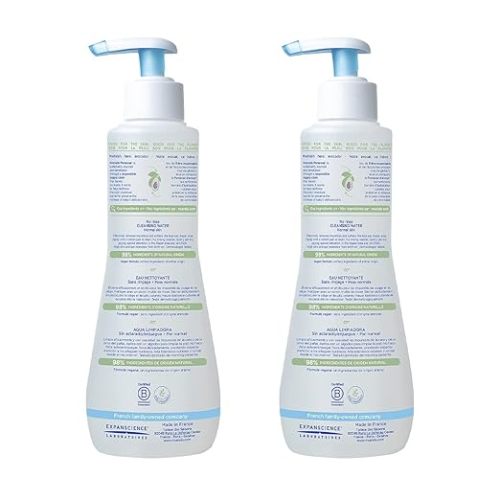 Mustela Baby Cleansing Water - No-Rinse Micellar Water - with Natural Avocado & Aloe Vera - for Baby's Face, Body & Diaper - 1 or 2-Pack - Various Sizes