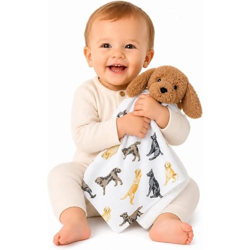 Mud Pie Labrador Retriever Woobie, Baby Lovey Blanket with Labrador Plush