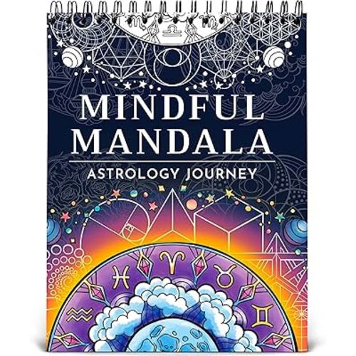 Premium Zodiac Mandala Coloring Book for Adults – 50 Astrology Designs – 180gsm Thick Bleed-Proof Paper, Spiral Bound Lay-Flat, Perforated – Frameable Art, Horoscope Gifts for Women, Star Signs