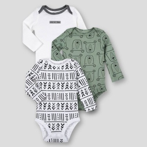 Lamaze Baby Boys' 3pk Organic Cotton Long Sleeve Bodysuit