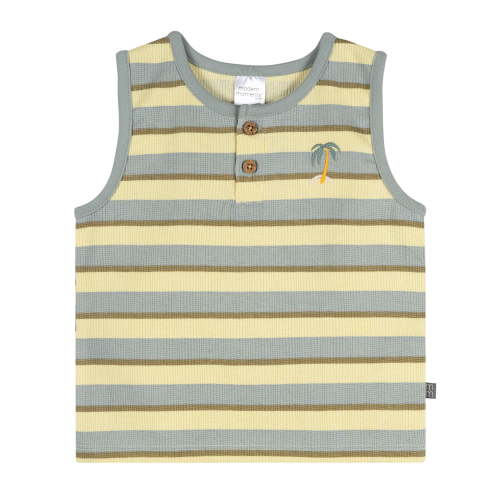 Modern Moments by Gerber Baby and Toddler Boy Sleeveless Henley Organic Top, Sizes 0/3 Months - 5T
