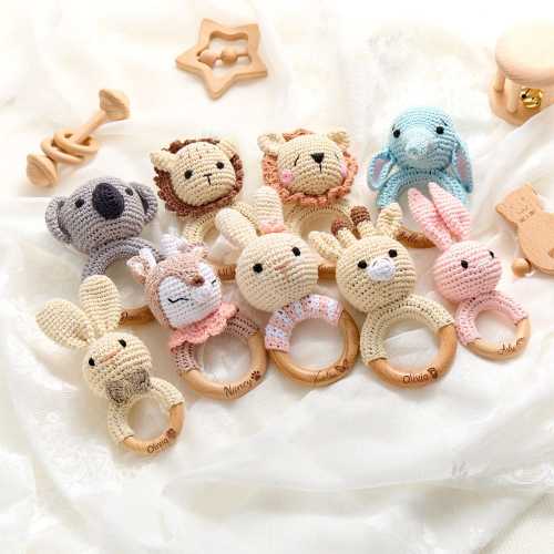 Personalized Baby Rattle, Personalized Baby Shower Gifts, Custom Baby Rattle,Newborn Gifts,Custom Wooden Baby Rattle,Baby Gift,Birthday Gift