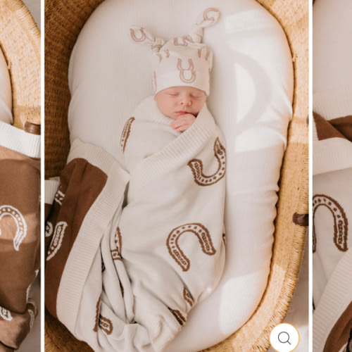 Knit Blanket | Western Horse Shoe – Little and Fern