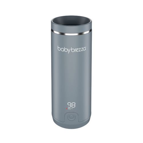 Baby Brezza Superfast Portable Bottle Warmer - Gray: Digital Display, Warms Evenly, Automatic Shut-Off, Battery-Powered