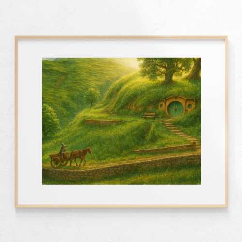 The Lord of the Rings Poster Shire Watercolor Painting Hobbiton Fan Artwork Hobbit House Gallery Wall Decor Fantasy Art Prints Gift Ideas