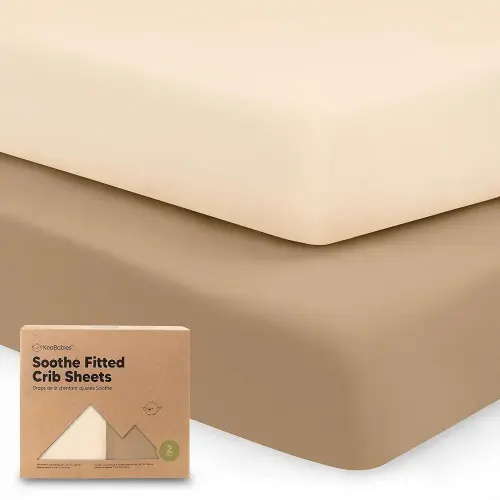 KeaBabies 2-Pack Organic Crib Sheets for Boys, Girls - 52x28 Fitted Crib Mattress Sheet Neutral, Breathable Jersey Cotton Cover for Baby Bed, Toddler Mattress, Soft & Cute Prints (Pecan)