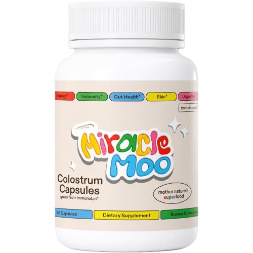Miracle Moo Premium Grass-Fed Colostrum Capsules, Unflavored, 90 Count