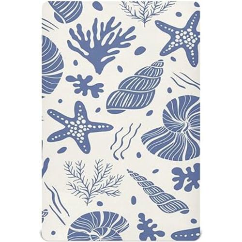 Coastal Coral Fitted Crib Sheet for Boy Girls, Soft Breathable Baby Nursery Bedding Sheet for Standard Crib Mattress, 28 x 52 Inch