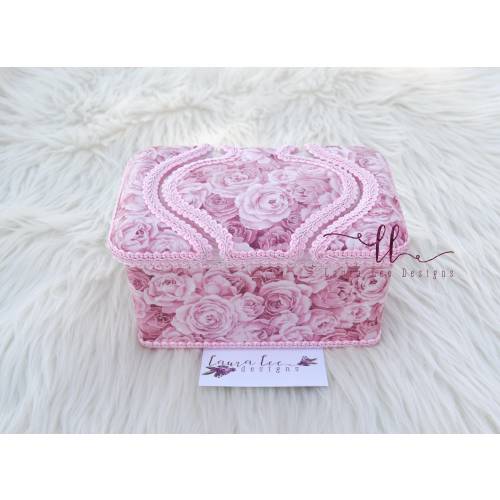Nursery Wipe Case, Roses Nursery Wipe Case, Floral Baby Wipe Case, Diaper Wipe Case, Baby Shower Gift, Large Wipes Tub, Pink Nursery Decor