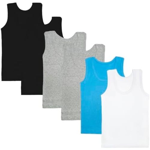 Phedrew 6 Pcs Kids Soft Undershirt Tank Tops Cotton Undershirt Sleeveless Shirts for Girls Boys Unisex