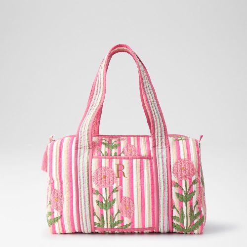 Block Print Quilted Weekender
