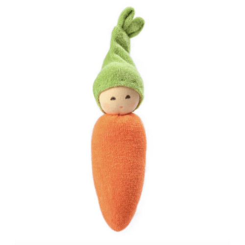 Handmade Cotton/Wool Carrot Rattle
