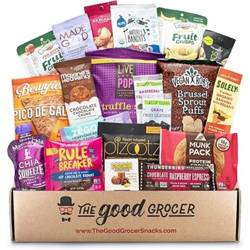 Premium GLUTEN FREE and VEGAN (DAIRY, SOY and FIG FREE) Healthy Snacks Care Package (20Ct): Featuring Delicious, Wholesome, Nutrient Dense Gluten Free and Vegan snacks. Office College Client Gift Box