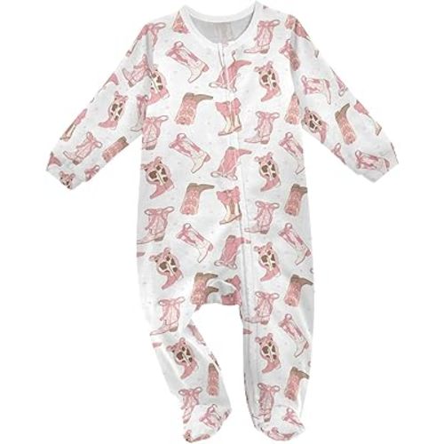 Dussdil Baby One-Piece Footies Newborn Rompers Pajamas Cotton Footed Pjs for Sleep Play Boys Girls 3 6 9 12 18 24M