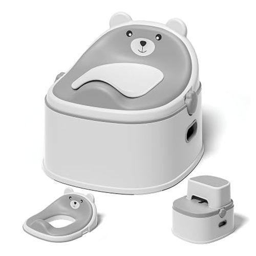 3-in-1 Toddler Potty Training Toilet for Boys & Girls - Convertible Potty Chair with Step Stool for Toddlers 1-3, Anti-Slip Design Toddler Toilet Seat - Removable & Easy to Clean