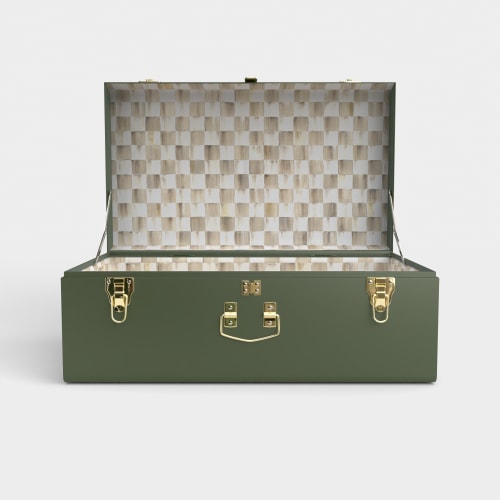 Grand Trunk - Green - Mocha Check / Embroidery