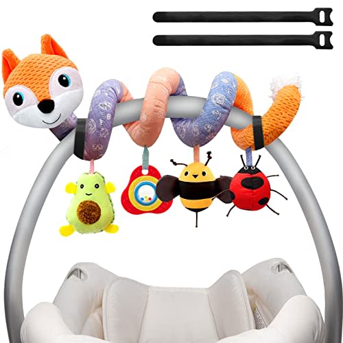 MONSTIME Car Seat Toys Newborn Toys, Stroller Toy Baby Toys 0-6 Months Carseat Toy for Infants 0-6 Months for Carseat Stroller Crib with Music Rattles Teether, Baby Toy for 0 3 6 9 12 Boys Girls
