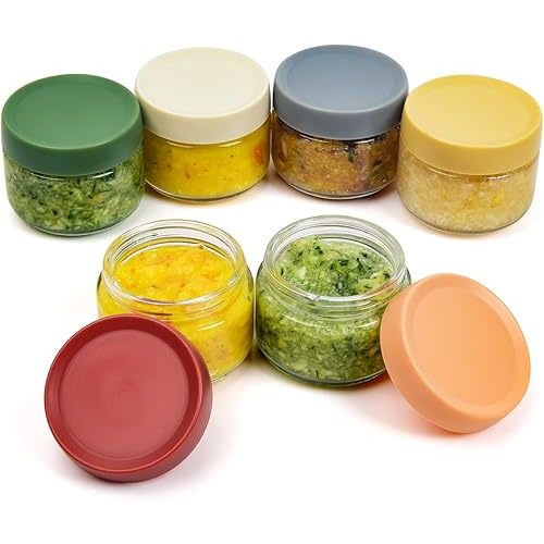EONJOE 2 oz Glass Dressing Containers To Go Sauce Cups Mini Condiment Dip Jars with Lids Lunch Box Accessories,6-Pack