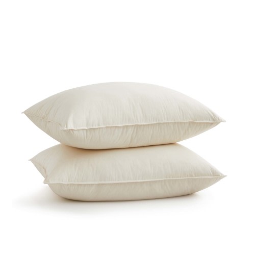2 Pack Organic Cotton Down Feather Pillows for Back and Side Sleepers – Puredown
