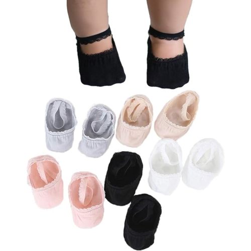 Baby Girl Socks Lace Non-skid Toddler Socks Newborn Infants Anti Slip Skid Princess Mary Jane Dress Socks 0-3T 5 Pcs