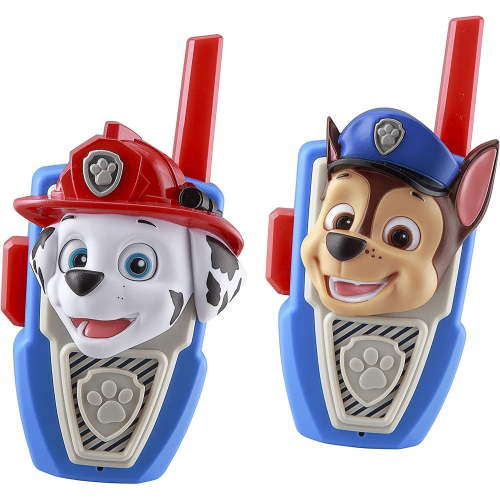 Paw Patrol Chase & Marshall Walkie Talkie 2-Pack for Kids Age 3+, Police & Firefighter Design, Two-Way Radio