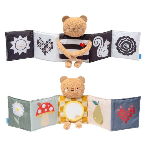 Taf Toys Baby Sensory Book, High Contrast & Vibrant Colors, Plush Bear