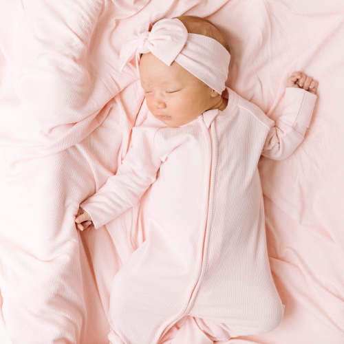 Ballet Pink Ribbed Onesie