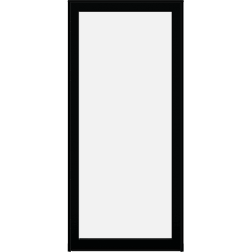 LARSON 60MT Maximum View 36-in x 81-in Black Aluminum Reversible Hinge Storm Door with Interchangeable Screen ( No handle )