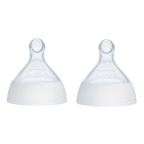 NUK Replacement Silicone Spout for Select NUK Cups, Spill-Proof, Soft Spout, Dishwasher-Safe, BPA-Free, Clear, Pack of 3