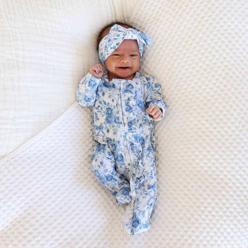 Girl Ruffle Zipper Footies | Betsy's Blooms