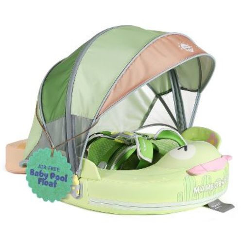 Mambobaby Sunny Navigator Baby Pool Float with Canopy Novelty Float - Cactus Bloom Green