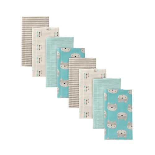Gerber Baby Boys' Flannel Burp Cloths, 8-Pack