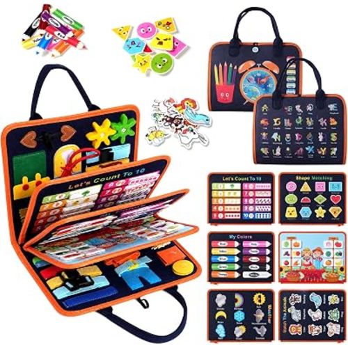 Toddlers Busy Board Montessori Toys for Boy Learning Activity Book