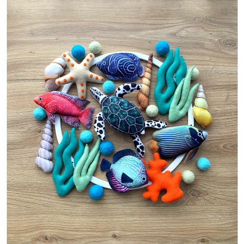 Ocean Nursery Felt Mobile Gender Neutral. Coastal Crib Mobile. Under The Sea Baby Mobile. Coastal Baby Shower Gift Gender Neutral.