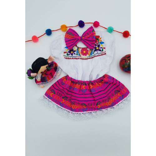Baby Girl Mexican Outfit (Pink Skirt 3)