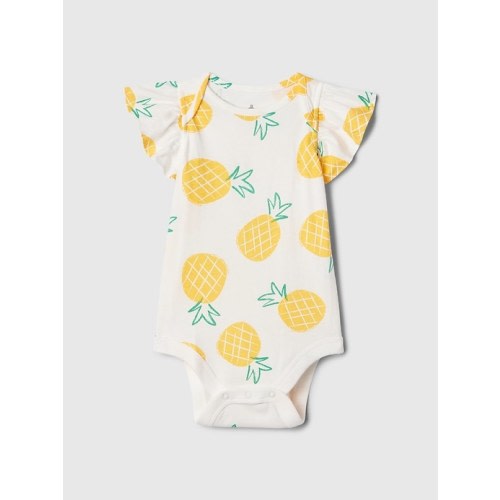 Baby Mix and Match Flutter Bodysuit in pineapple yellow, size: 0-3 M