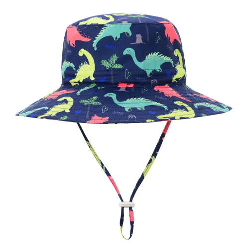 American Trends Toddler Sun Hat UPF 50+ Wide Brim Beach Bucket Hat for Baby Boys Girls with Adjustable Chin Strap