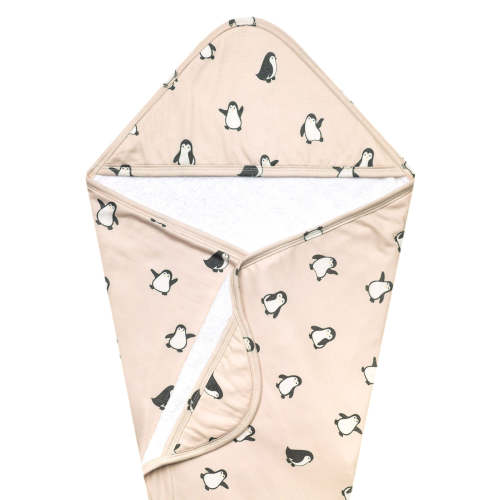 Premium Baby Knit Hooded Towel - Penguins