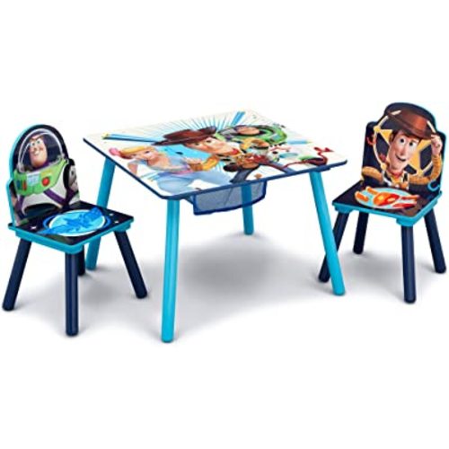 Delta Children Kids Table and Chair Set With Storage (2 Chairs Included) - Ideal for Arts & Crafts, Snack Time, Homeschooling, Homework & More, Disney/Pixar Toy Story 4