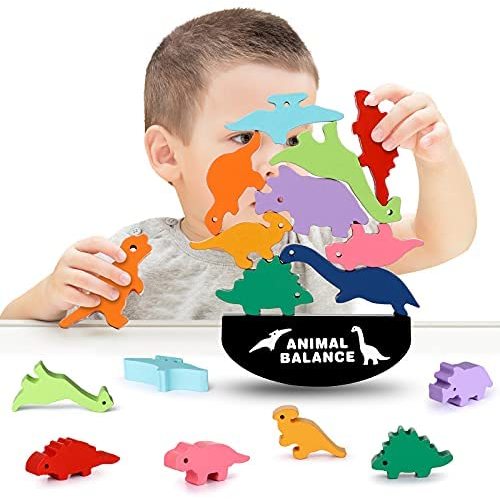 Dinosaur Building Wooden Blocks Toys for 3-7 Year Old Boys Girls STEM Montessori Educational Stacking Toys Birthday Toys Gifts for Preschool Toddles