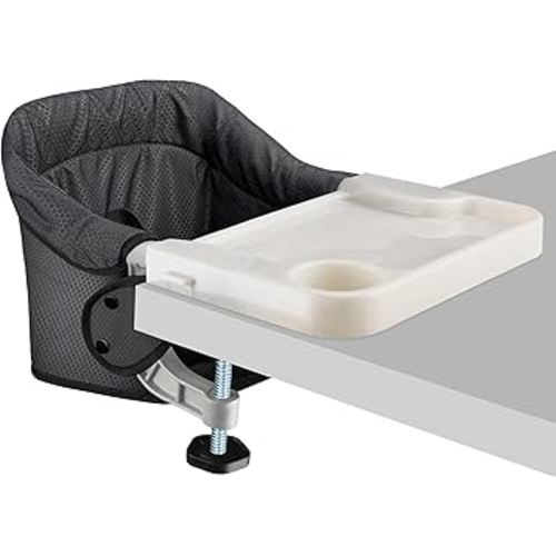 Hook On Chair with Removable Dining Tray,Portable Table High Chair, Folding Baby Chair with Storage Bag for Indoor/Outdoor(Black)