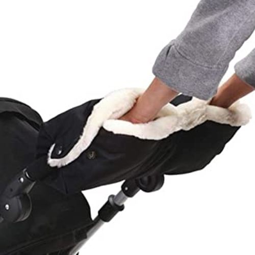 Stroller Hand Muff, Winter Extra Thick Pushchair Gloves Keep Warm for Parents and Caregivers in Cold Weather Anti-Freeze Windproof Snow-Proof (Black)