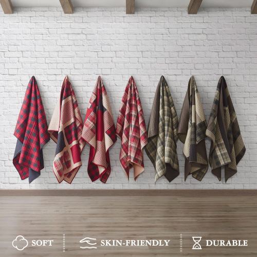 Woolrich Winter hills Tan Cotton Thread Count Printed Quilted Throw