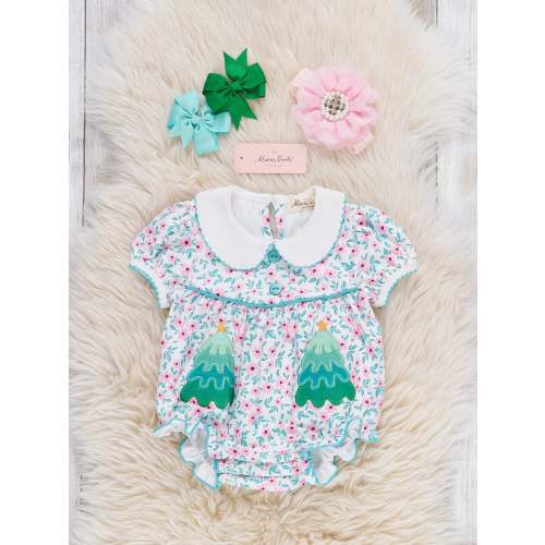 Festive Forest Blooms Embroidered Bubble